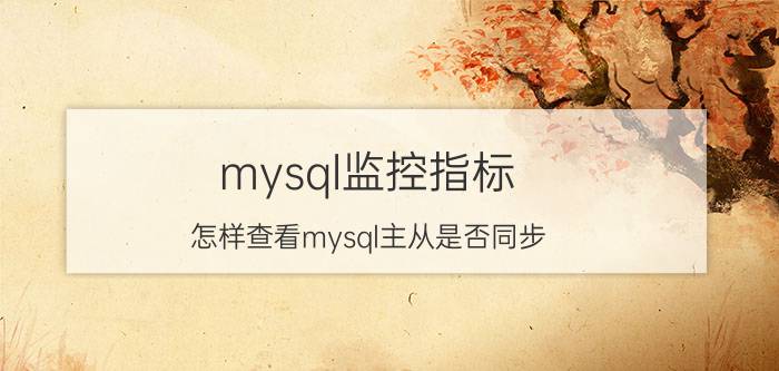 mysql监控指标 怎样查看mysql主从是否同步？